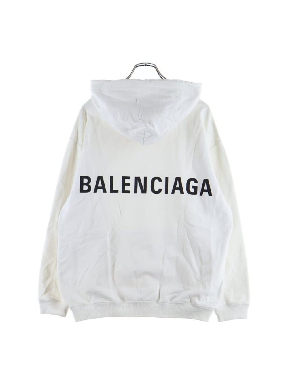 Balenciaga Back Logo Hoodie Print Pullover White